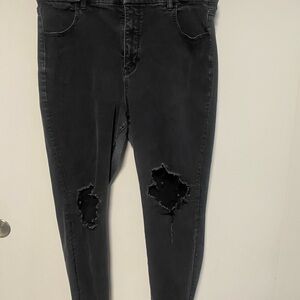 American Eagle Outfitters Black Ripped Skinny Jeans
